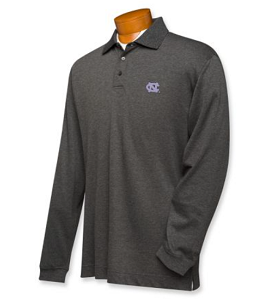 Carolina Tar Heels B&T CB DryTec LS Championship Polo - Charcoal